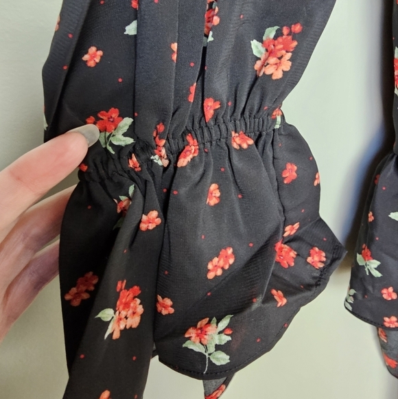 WeWoreWhat Women's High-Low Dress Polka Dot Floral- Black Multi, Size Small - Picture 10 of 15